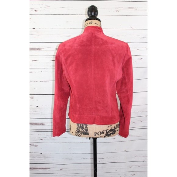 Valerie Stevens leather moto jacket red - Picture 3 of 6